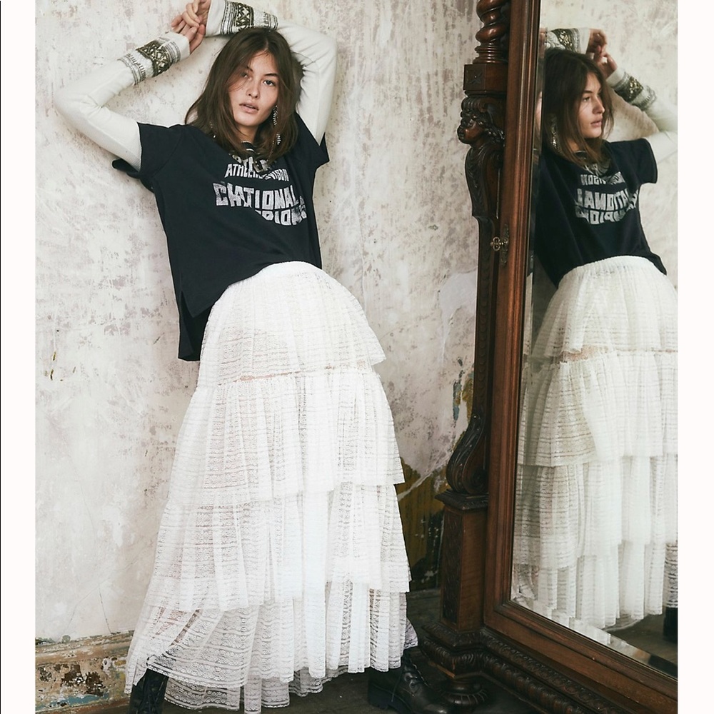 Free People Thermal Top With Beaded Cuffs